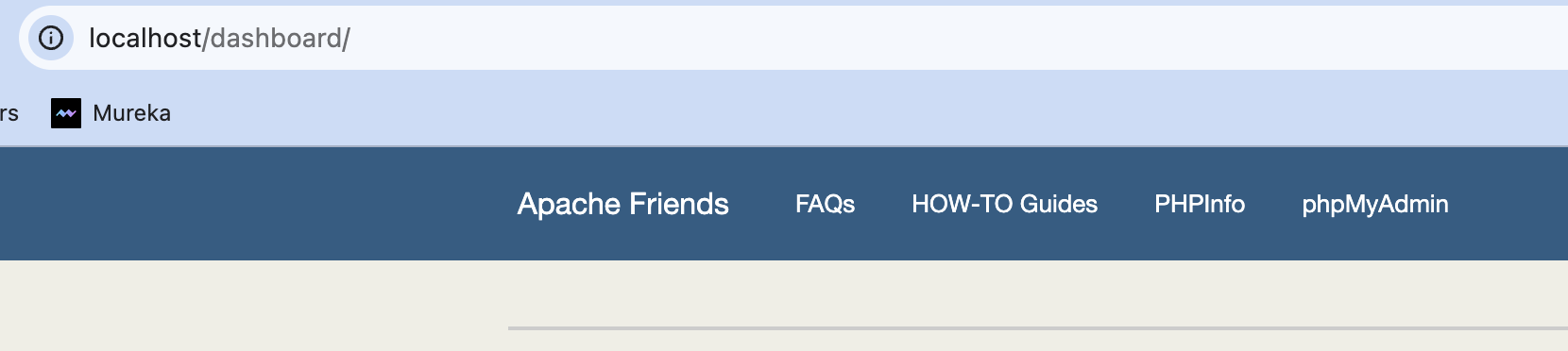 xampp dashboard